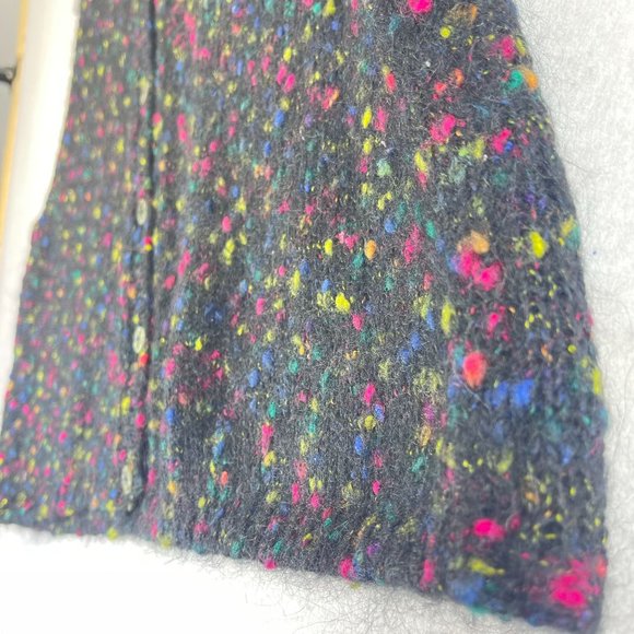 Vintage STEFANO BASICS Womens 18/20 Plus Black Multi Speckled Mohair Button Vest - Picture 3 of 9